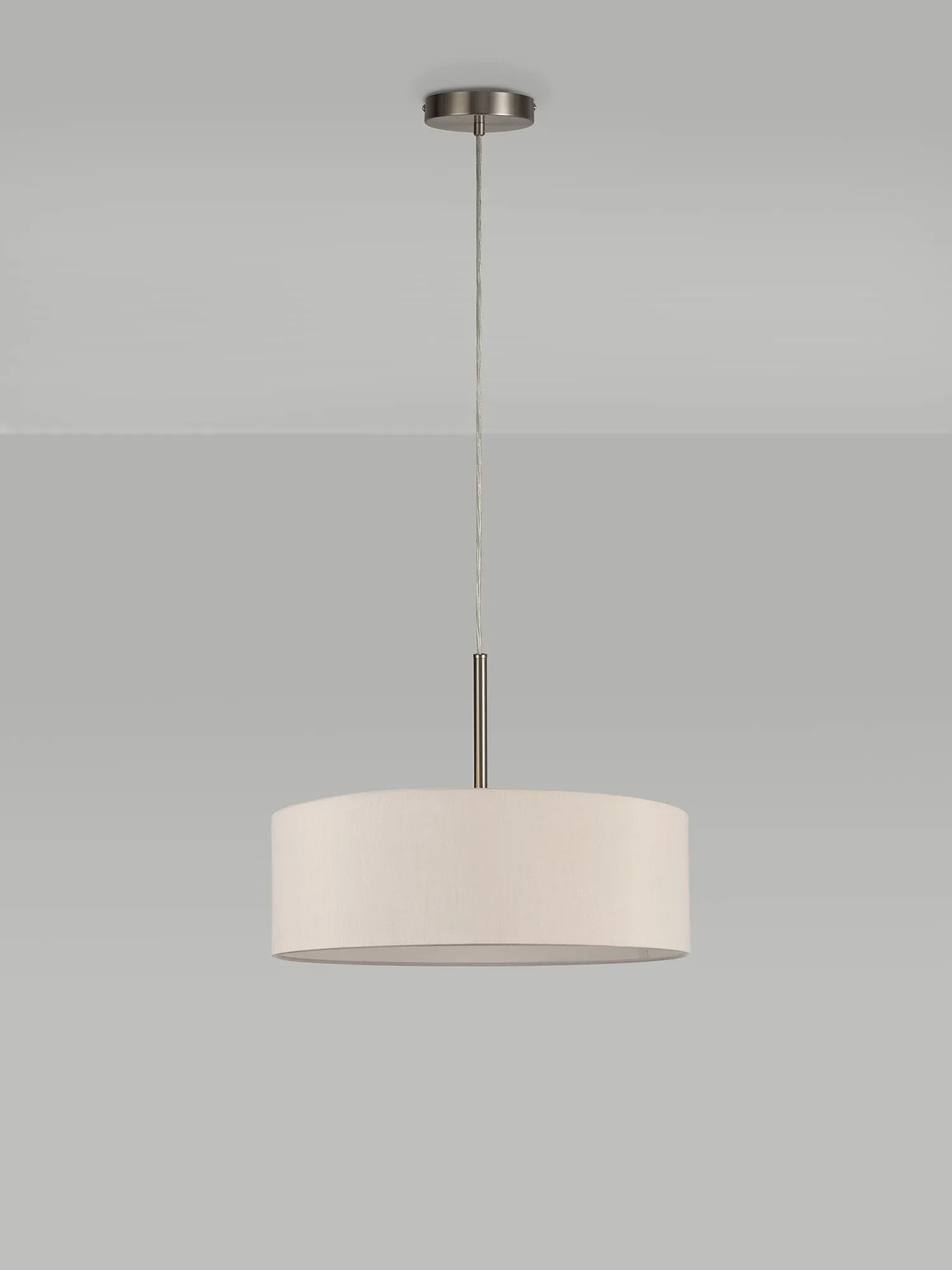 Baymont 45cm 5 Light Pendant Satin Nickel, Nude Beige DK0759  Deco Baymont SN NU